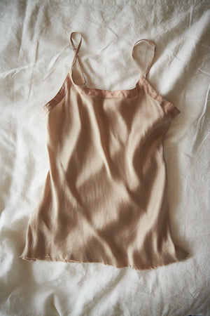 Silk Camisole with linen trim